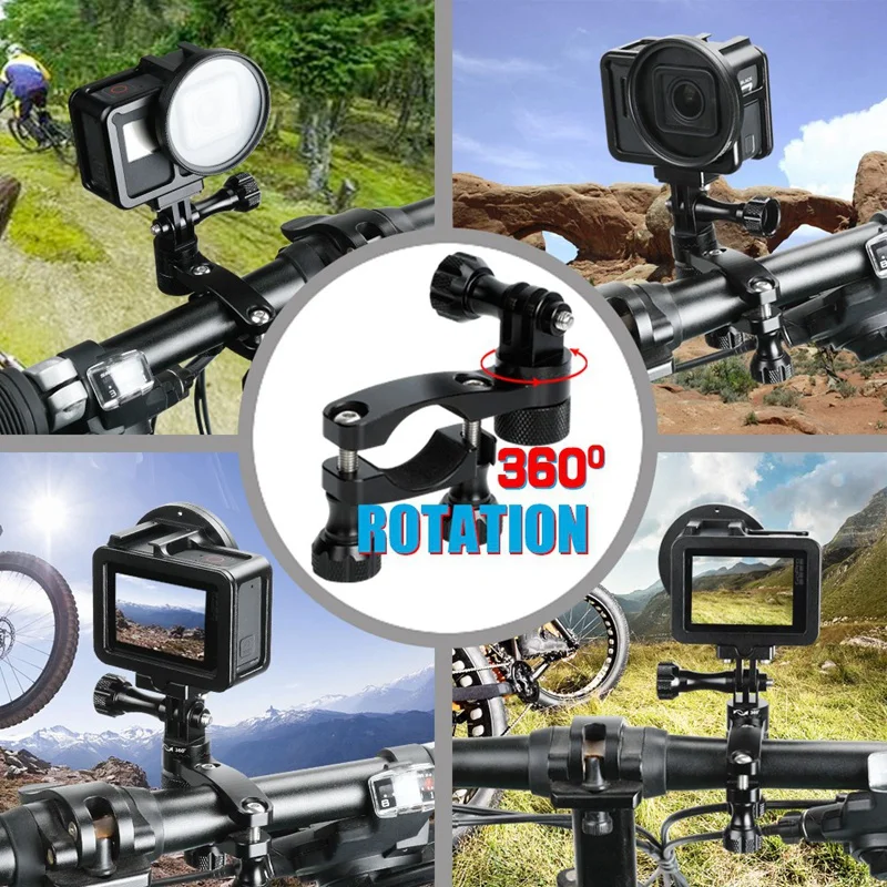 Велосипедный зажим для Gopro Xiaoyi Sj4000, аксессуары для камеры, держатель для велосипеда, вращающийся на 360 градусов
