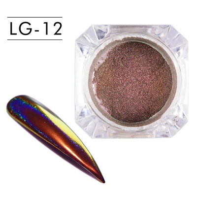 LCJ 0,2 г Хамелеон Павлин голографический ногтей порошок эффект зеркальных ногтей искусство хром пигмент ногтей Блеск - Цвет: LG12