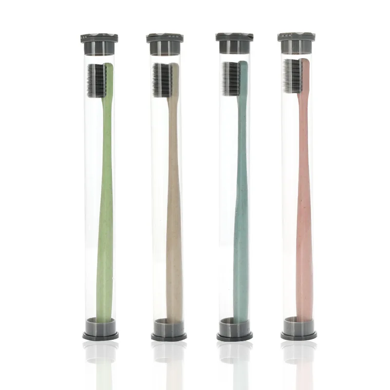 Wholesale Wheat Black Bamboo Toothbrush Portable Soft Charcoal Tooth Brush Tongue Cleaner for Kids and Adults Oral Hygiene | Красота и