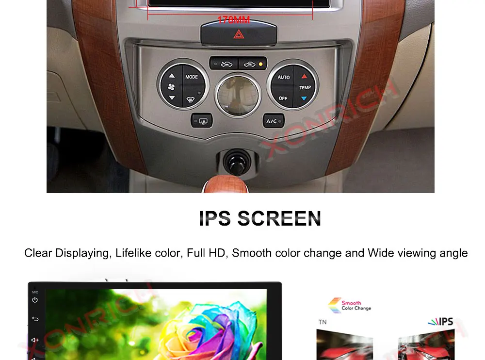 Clearance 7 inch Android 8.1 Universal Car Multimedia Radio Player Stereo Head unit Steering Wheel NO DVD Quad Core Wifi GPS Navigation 5