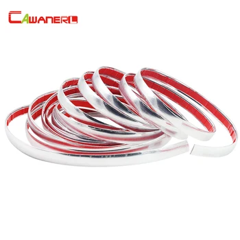 

Cawanerl 15MM Width Car Door Hood Trunk Roof Chrome Silver Decor Strip Auto Decoration Moulding Trim Sticker Self-Adhesive