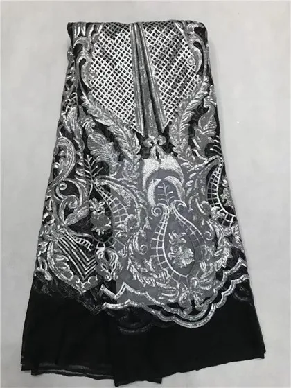 

New design French Net Sequin Lace Fabric 2017 Latest african sequence lace fabric with embroidery tulle fabric