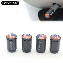 DSYCAR 4Pcs/Lot American USA flag Car Bike Moto Wheel Tire Valve Cap Covers Car Styling for Fiat Audi Ford Bmw VW Honda Peugeot