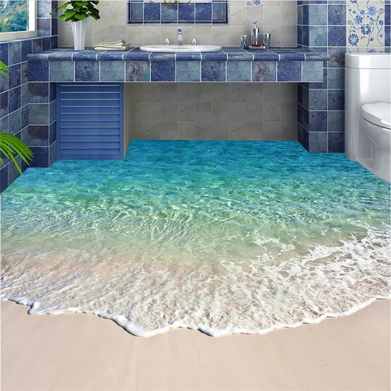 Modern-Floor-painting-HD-blue-sea-reef-scenery-Waterproof-Bathroom-kitchen-balcony-PVC-Wall-paper-Self