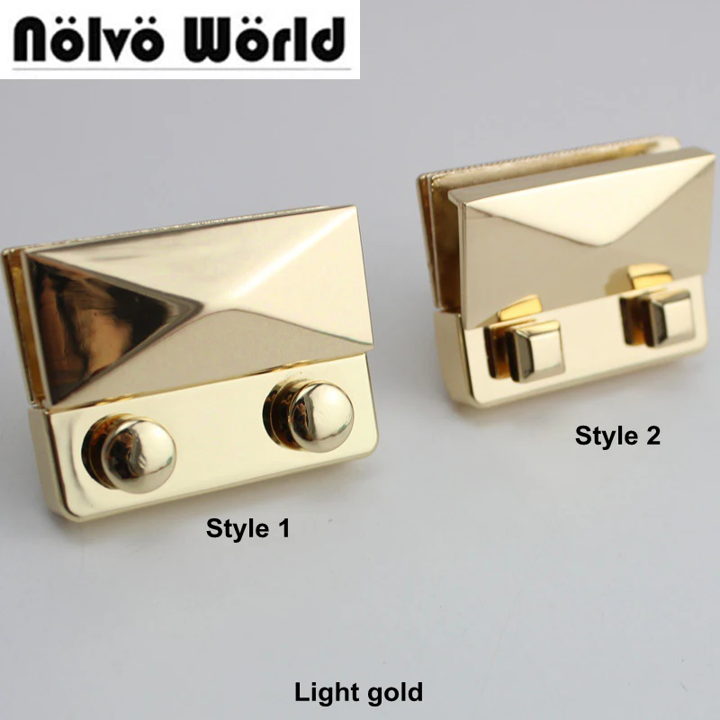 5sets 10sets 44*35mm high quality zinc alloy light gold metal clasp lock accessories for handbag