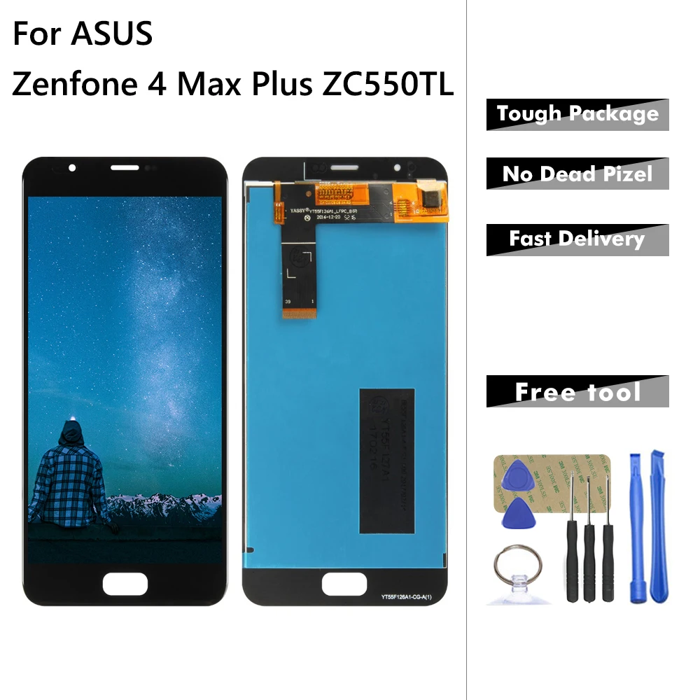 

100% Tested Lcd For ASUS Zenfone 4 Max Plus ZC550TL LCD Display Touch Screen Digitizer Assembly For ZC550TL LCD Screen