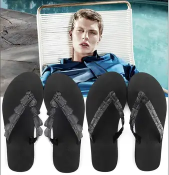 

Summer male tide slippers south Korean version of thick bottom mesh flip-flops male trend beach shoes clip-on sandals