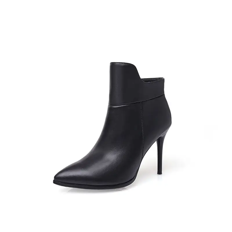 Genuino Mujeres Morazora Cuero Stiletto Otoño De rosado Del Nuevo Alto Talón Negro Botas Las 2018 Para Moda Invierno BWBHrZ6q