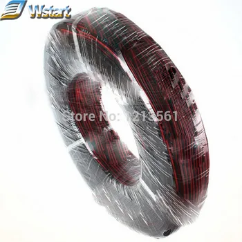 

Free shipping 50meters Tinned copper 18AWG,red black 2pin cable, red black 2pin 18 AWG wire with 5meters 5mm black shrink tube