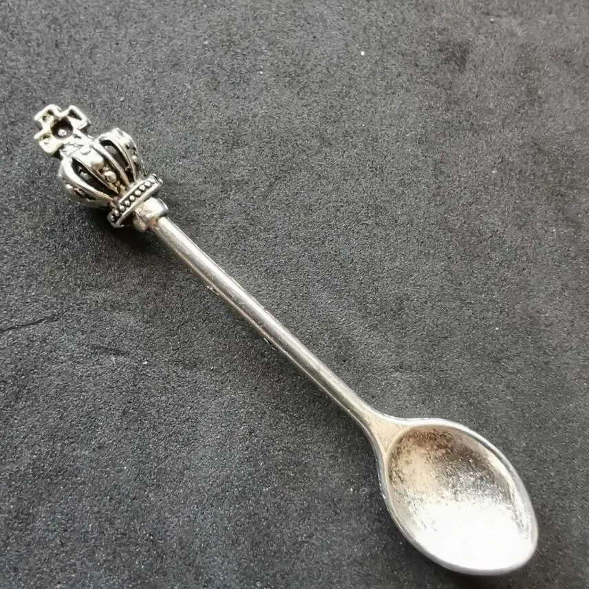 Vintage Floral Flower Alice Inspired Mini Tea Spoon Snuff Allsorts Necklace 18/"
