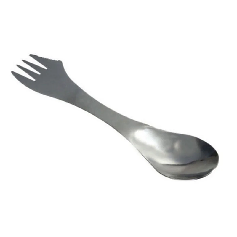 1 шт., 3 в 1, вилка из нержавеющей стали, ложка Spork, столовые приборы, посуда комбинированная, многофункциональная, кухонная, для кемпинга, походов, для пикника на открытом воздухе