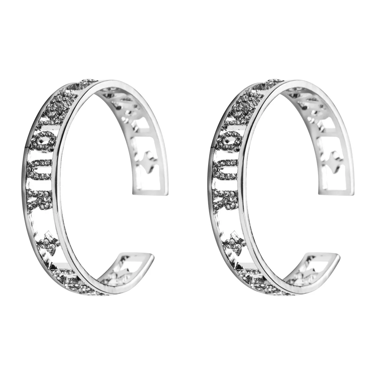 MESTILO Роскошные модные ювелирные изделия розовое золото серебро цвет полые буквы браслет для шармы для девочек открытый манжеты ювелирное изделие, браслет с хрусталём Горячая