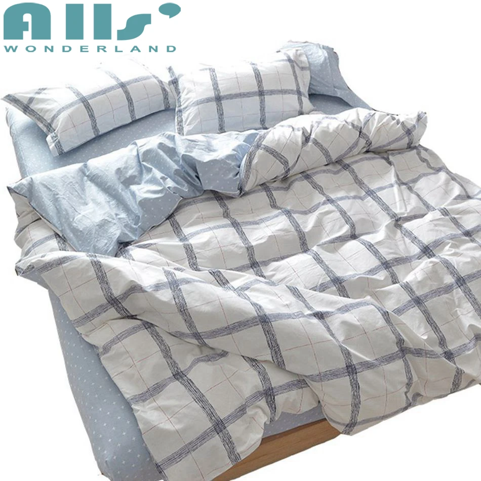 Buy Geometric Bedding Sets Plaid Duvet Cover Set