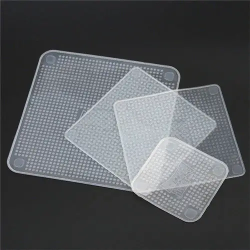 

Useful 4PCS Tool Silicone Wraps Seal Cover Stretch Cling Film Food Fresh To Keep