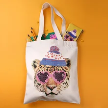 Милые животные креативные холщовые портативные сумки хозяйственные сумки Экологичная хозяйственная сумка 33*42 см