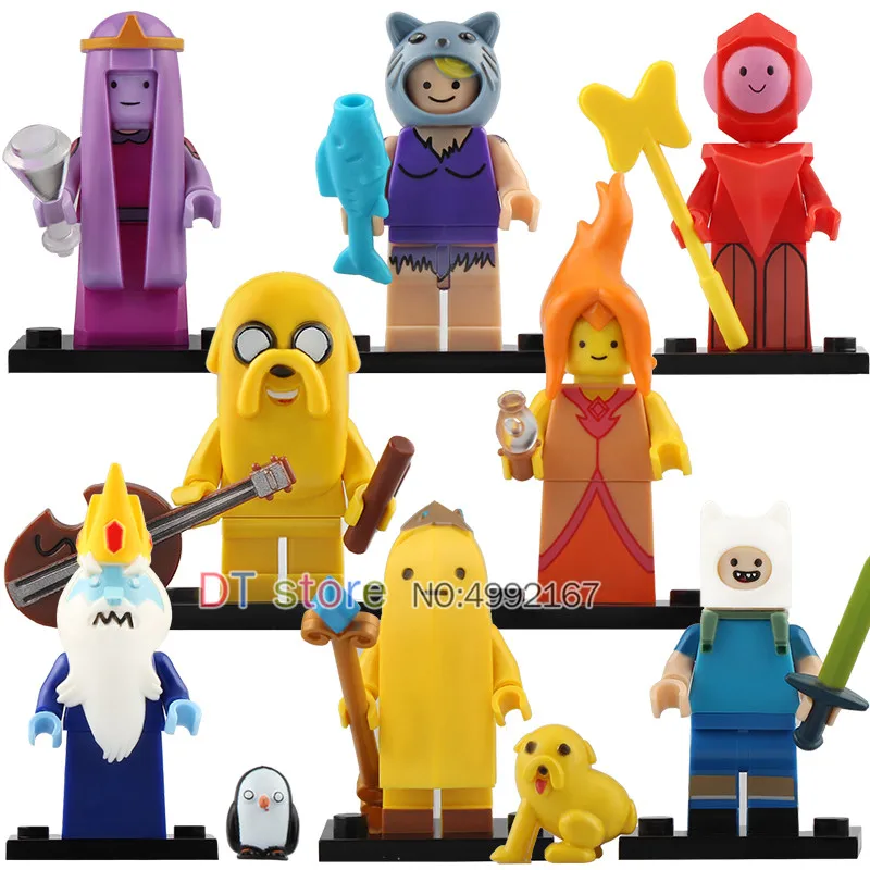 

8Pcs/Lot Super Heroes Adventure time King of Ooo Mo and Bimo Lemon Duke Party Building Blocks Figures Children Toys PG8141