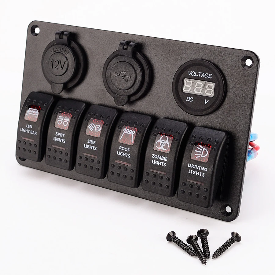 Yacht RV Marine Boat Rocker Switch Panel Switches Waterproof 24V 12V