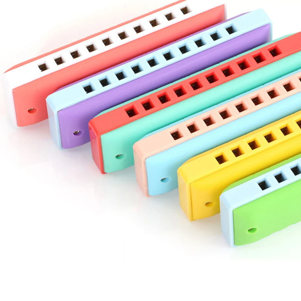 Dual-color 10-hole ABS Mouth Organ Puzzle Tool Early Educational Toy Resin Musical Instrument Toys For Baby Kids HOT SALE