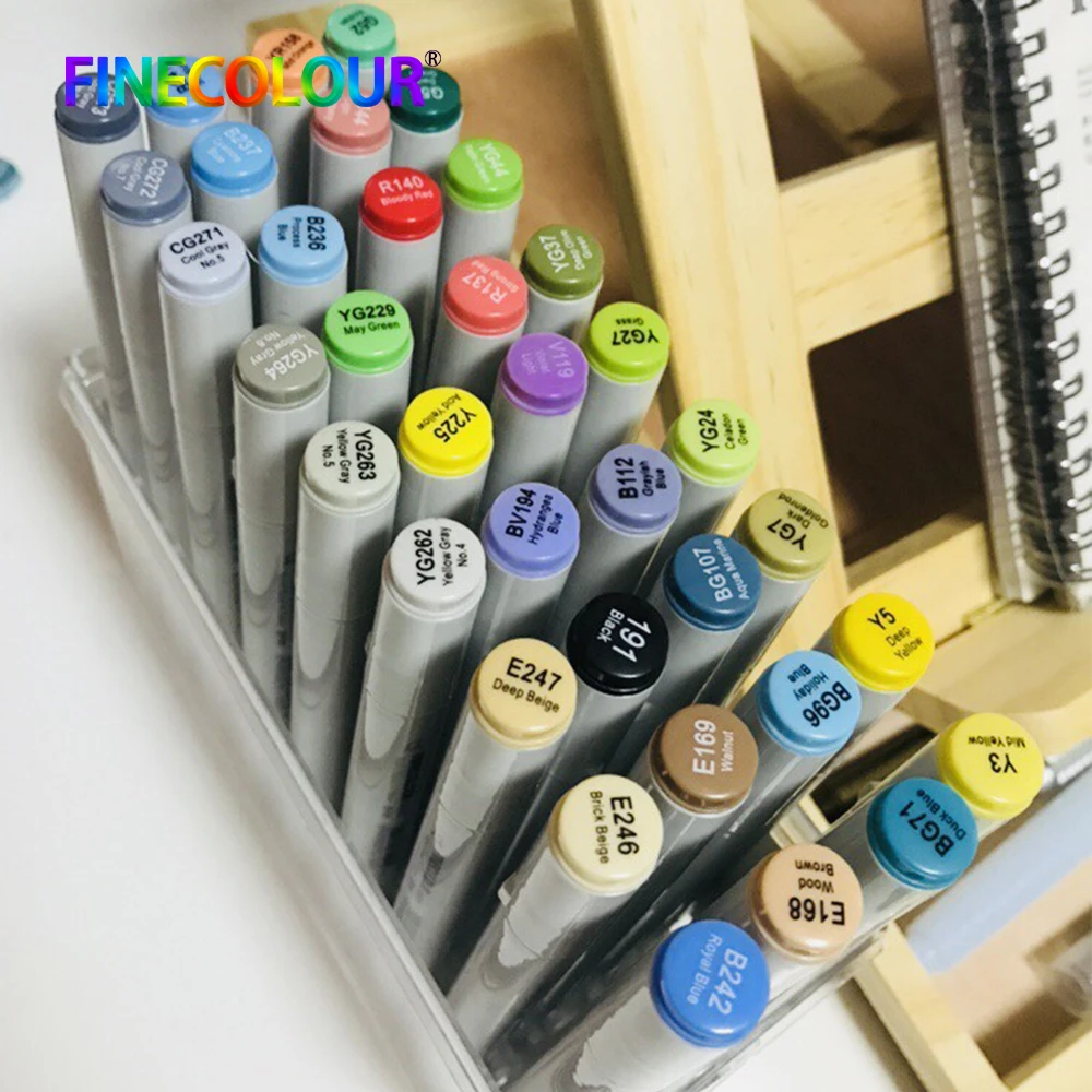 Finecolour 30/40/50/60/160 комплект яркие и профессиональный эскиз постоянного художественный Маркер для белой доски для маркеры манги для рисования