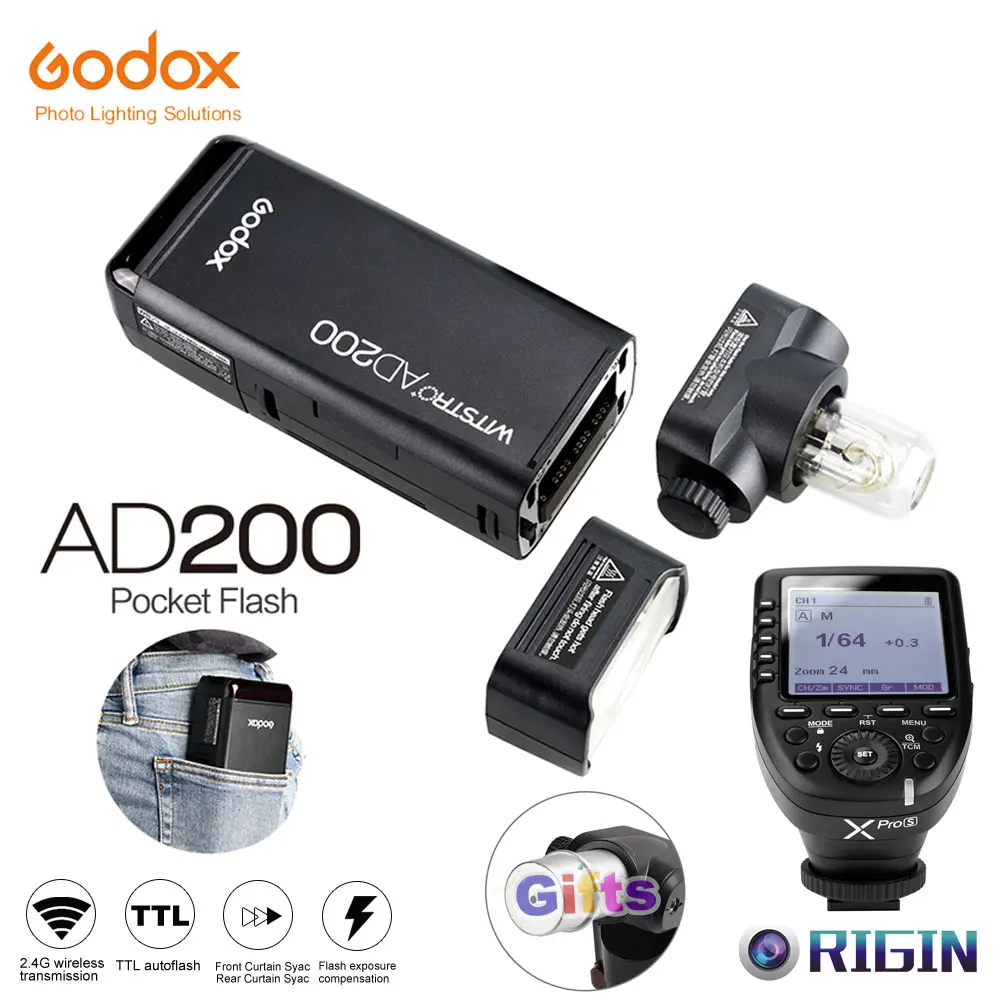 Godox карман для съемки вне помещения с системой AD200 Кабриолет cap 2,4 г Беспроводной 200WS ttl вспышка для фотокамер Speedlite HSS 1/8000 s синхронизации+ Xpro-C/Xpro-N/Xpro-S/Xpro-O/Xpro-F Комплект - Цвет: For Sony