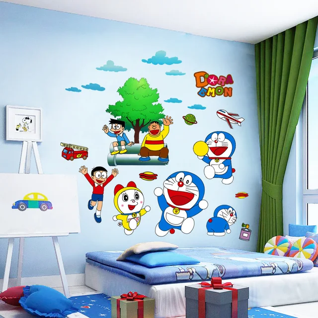 cartoon doraemon a dream doraemon pattern baby nursery wall stickers