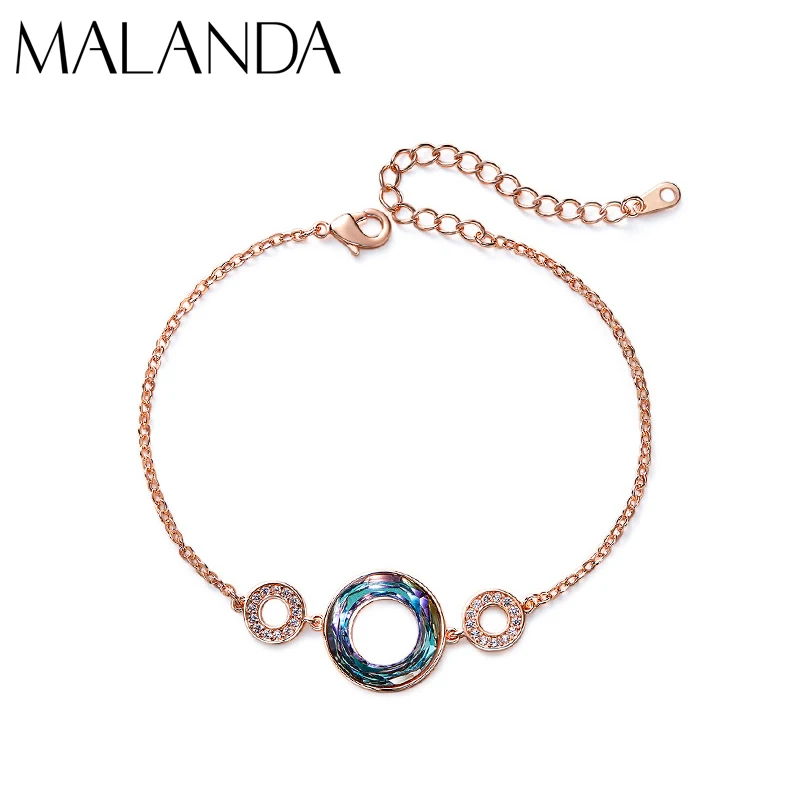 Malanda благородный круглый браслет, кристаллы от Swarovski, браслеты, браслеты для женщин, модный браслет, свадебные ювелирные изделия, женский подарок