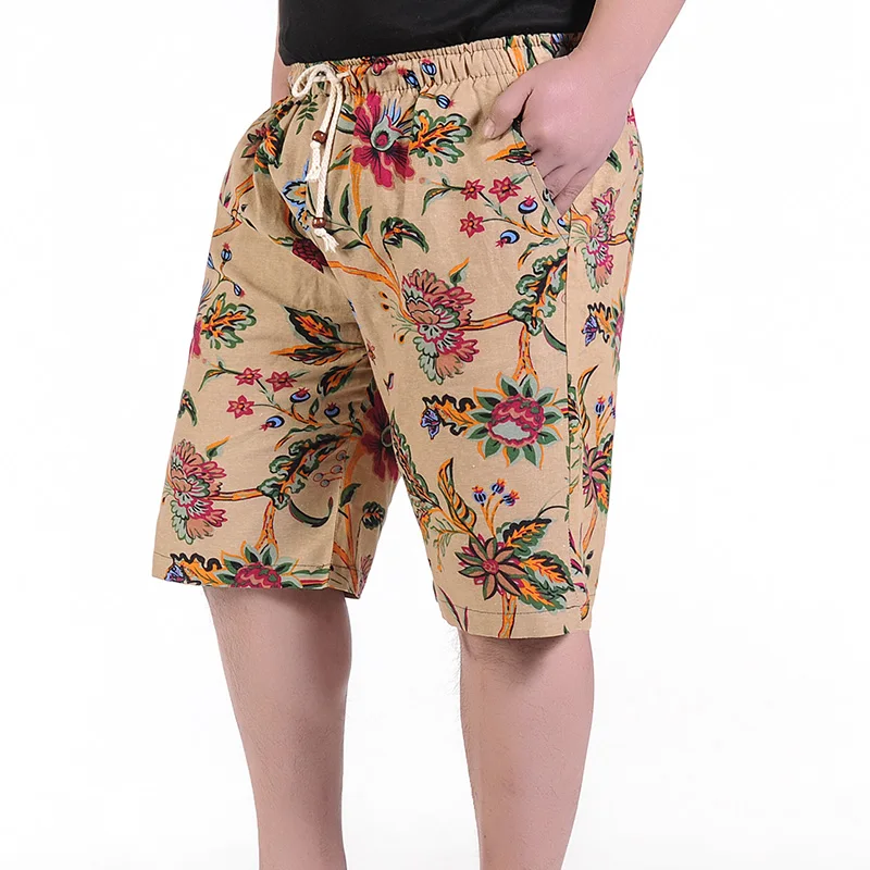 Men's Summer Linen Shorts Men Large Size Casual Shorts New Fashion Male Loose Beach Shorts Floral Casual Shorts Size 8XL Men's Summer Linen Shorts Men Large Size Casual Shorts New Fashion Male Loose Beach Shorts Floral Casual Shorts Size 8XL