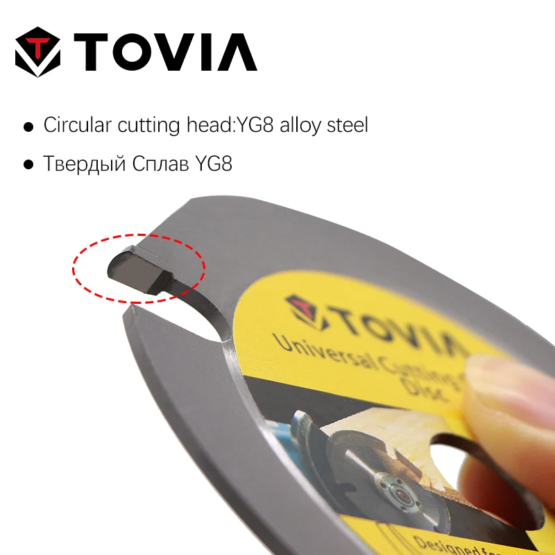 TOVIA 150mm Универсальный Пильный Диск по Дереву для УШМ 6inch 22.22mm Газобетону
