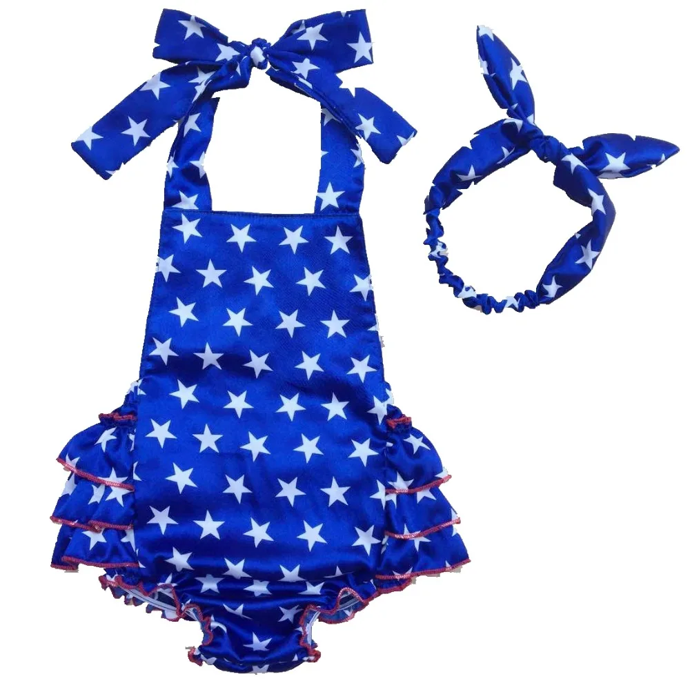 

4th of July Romper baby 4th of july outfit Baby Sunsuit Bubble Romper Ruffle Bottom Girls 4th of July Flag Outfit
