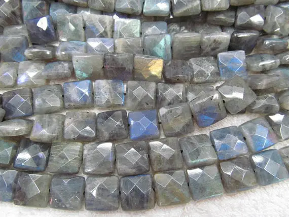 

2strands 12 14mm genuine labradorite beads high quality sqaure box faceted blue jewelry beads