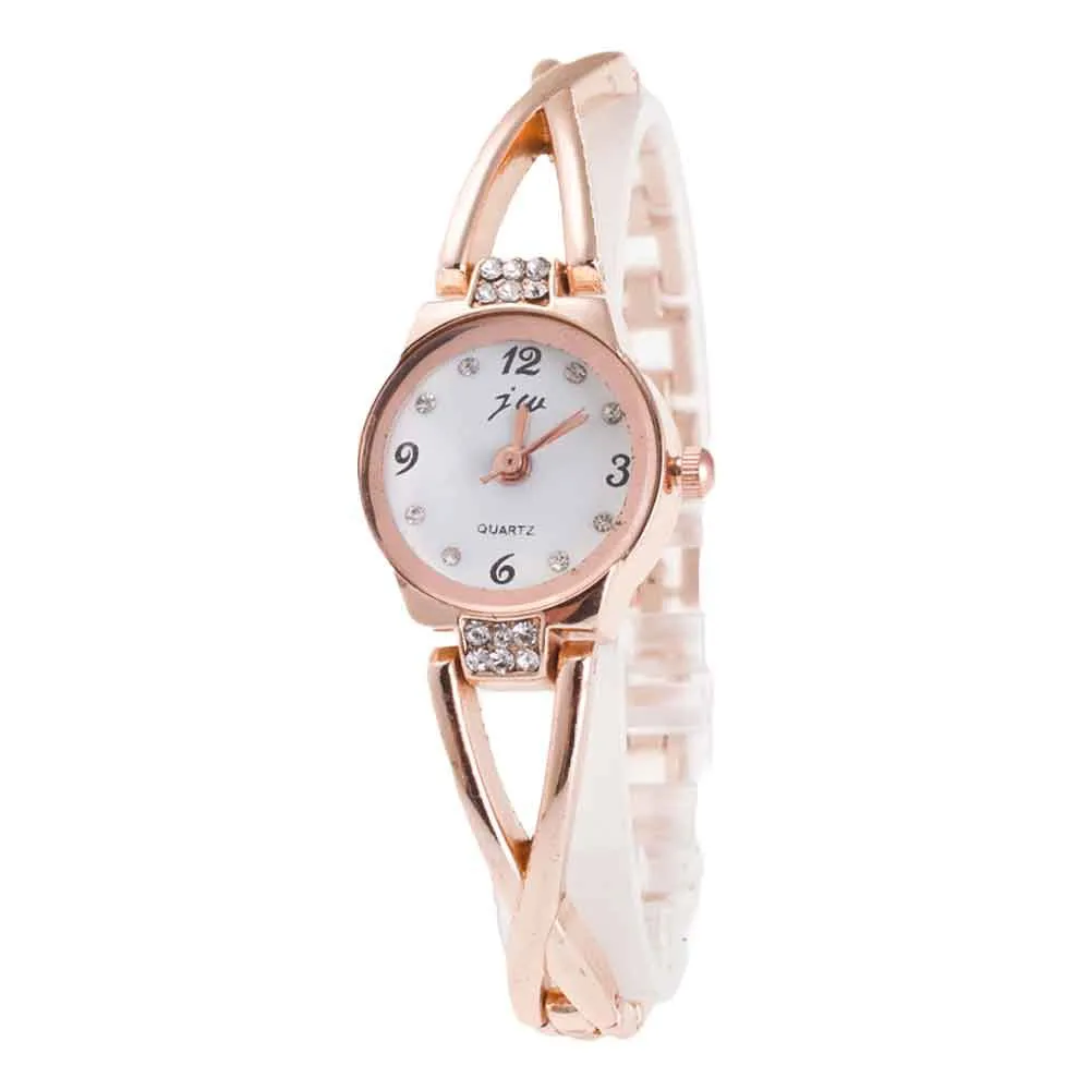

Fashion Casual Women's Watches Minimalism Rhinestone Golden Silver Stainless Steel Wrist Watch Quartz Dress Watch Bracelet reloj