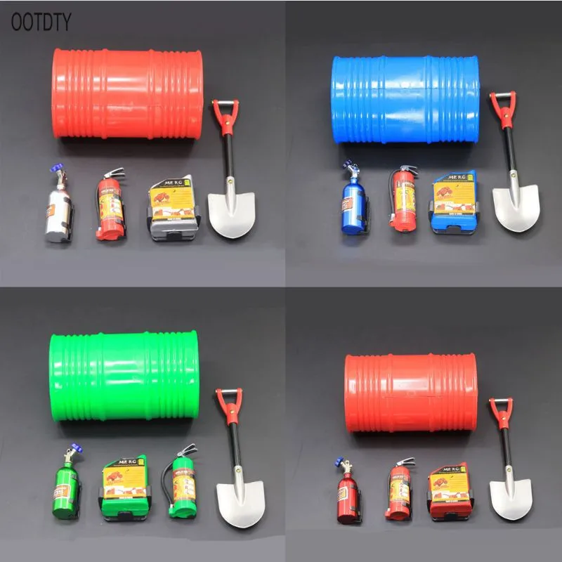 

5pcs 1/10 RC Crawler Oil Drum Set Fire Extinguisher Model For Axial SCX10 90047 TAMIYA CC01 D90 D110 TF2 TRX4