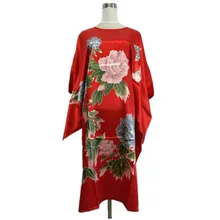 Фирменная новинка, один размер, Женский Искусственный шелковый халат, летнее платье, Looose, ночное белье с принтом, ночная рубашка, женская сексуальная ночная рубашка