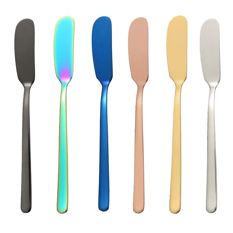 

1 pcs Stainless Steel Butter Handle Butter Cheese Dessert Spreaders Cream Color Western Breakfast Multi-function Tool