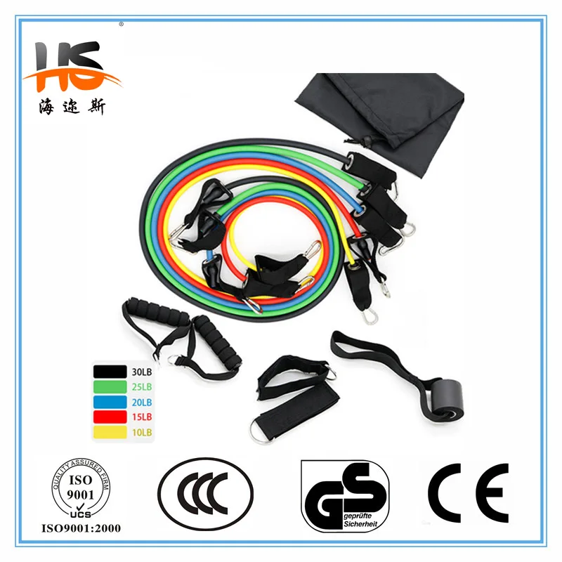 

11 PCS New Professional Resistance Bands Elastic Rubber Rope Sports Expander Rubber Bodybuilding Exercise Instruments Set
