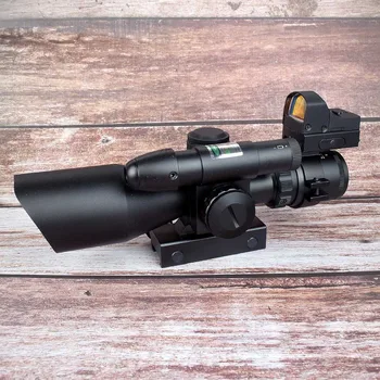 

Illuminated Tactical Riflescope 2.5-10X40 Sniper Scope Red Laser Detachable Reflex Lens Red Green Dot Sight Scope