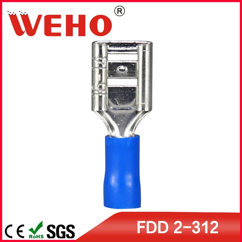 

FDD2-312 1000pcs/pack free shipping New FDD sealed yellow spade crimp terminals