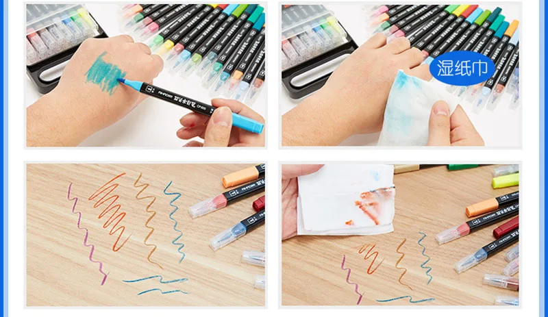Цветные ручки с двумя кончиками кисти маркер ручка акварельные Промытые художественные маркеры для раскрашивания Рисование каллиграфия
