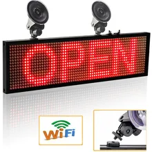 Panel de señales LED Wif para coche, tablero de visualización de mensajes de desplazamiento de coche de 12V, 64x16 píxeles, P5mm, SMD, pantalla interior, compatible con teléfono iOS