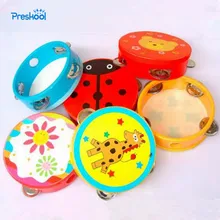 Монтессори Детские игрушки Дерево мультфильм кольцо с изображением животного колокол барабан обучения образовательный Дошкольный обучение Brinquedos Juguets