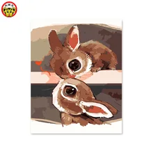 Картина по номерам художественная краска по номерам влюбленные любовь Мисс Кролик целование сладкий подарок я цветной акрил краска