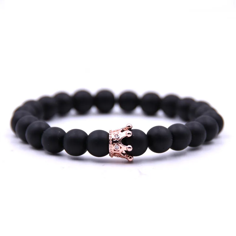 YIZIZAI Couple Bracelet Crown Bracelets For Women Charm Stone Beads Men Jewelry Pulseira Masculina Bileklik Pulseira Feminina