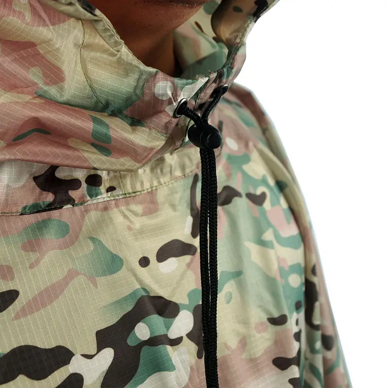 PU Poncho Jungle Tactical Raincoat Bionic Birdwatching CS Hunting Ghillie Suit Travel Hiking Rain Gear ghillie suit raincoat poncho