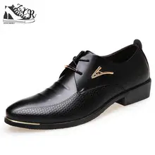

2017 New Fashion Formal Mens Dress Shoes Pu Leather Black Wedding Shoes Men Flats Office For Male High Quality Comfortable Shoes