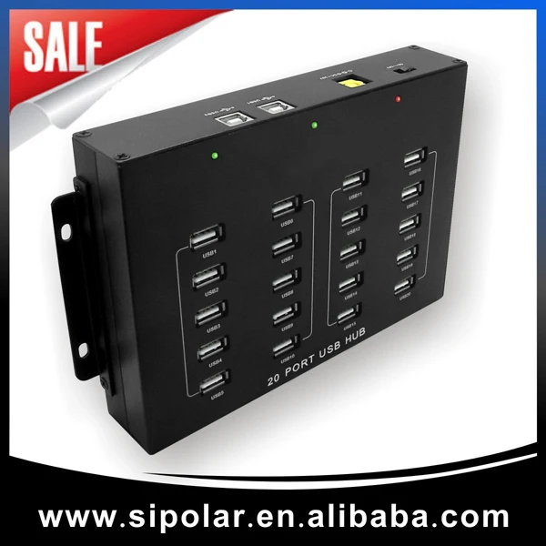 Sipolar New Product 20 Port usb Charge Hub with 20V 4.5A Power Adapter