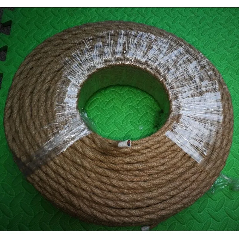 

10m/lot 2x0.75 Vintage Electrical rope Wire Twisted Cable Retro Braided Fabric DIY led pendant lamp hemp wire lamp power cord