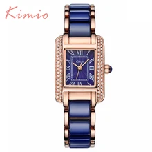 Kimio Marque De Luxe Diamant horloge femelle Quartz Femmes Montres Bracelet Dames Argent Robe fille Montre-Bracelet avec Boîte-Cadeau Relojes