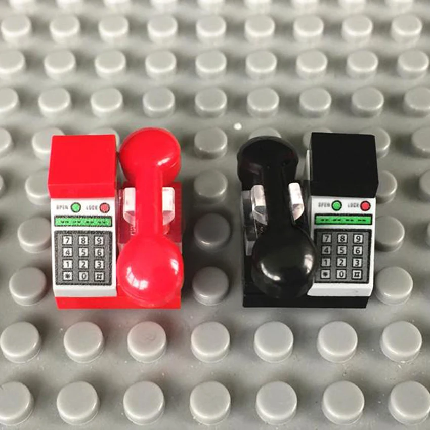 5Pcsset Home Office City MOC Accessories Landline Telephone Fixed Telephone Building Blocks Bricks LegoINGlys DIY Kids Toys (3)