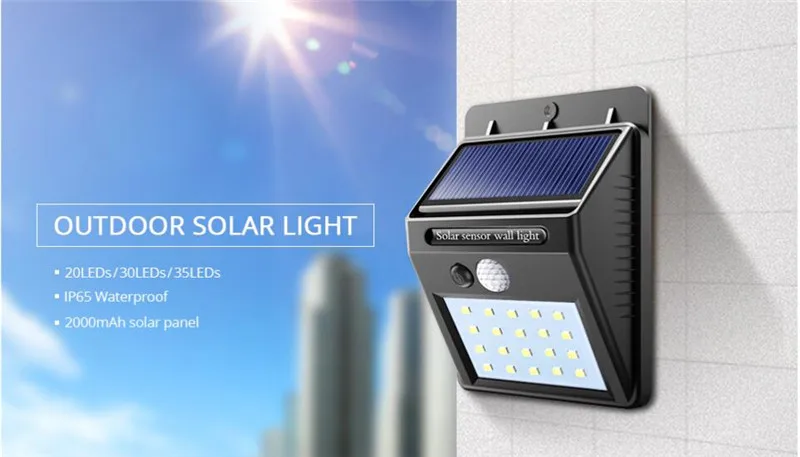 30/60 светодиодный светильник на солнечной энергии 60 COB с датчиком движения PIR, настенный светильник, уличный водонепроницаемый энергосберегающий уличный садовый светильник