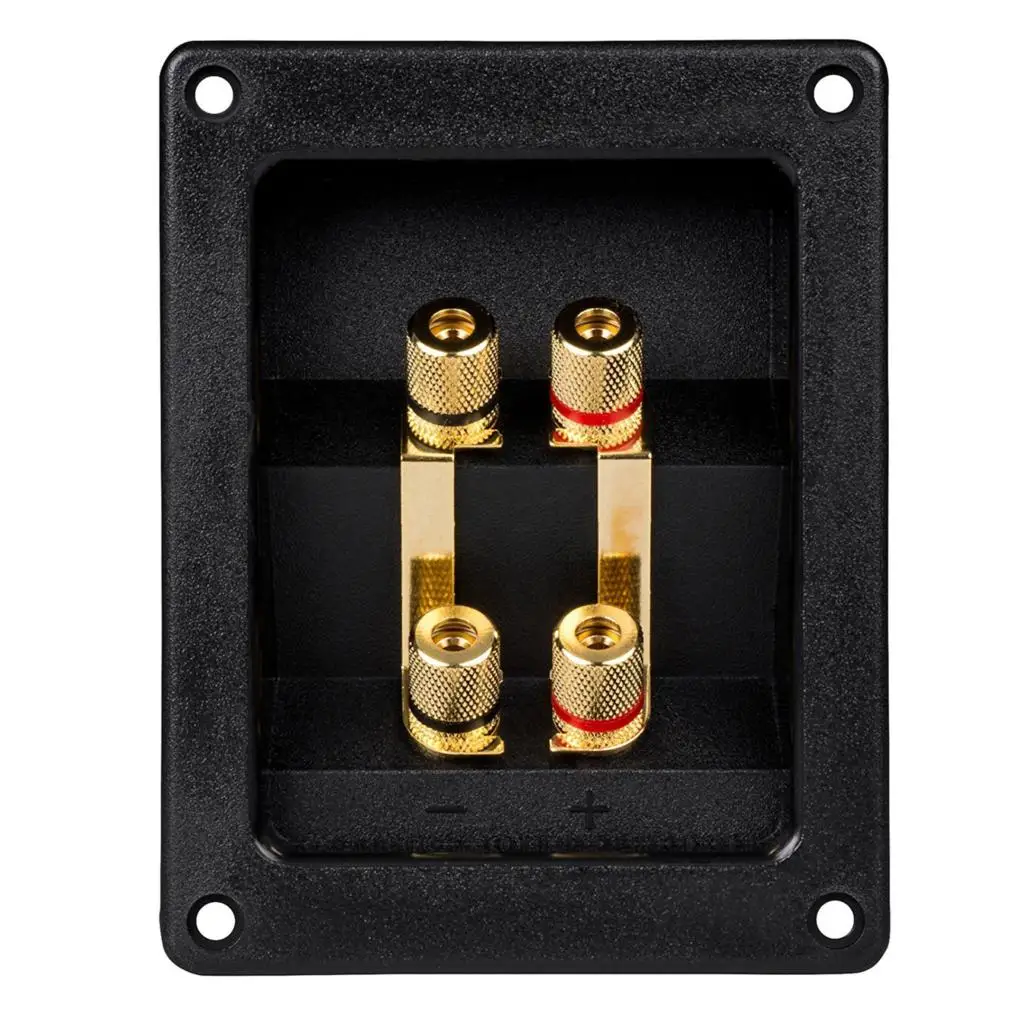 4 PC SUBWOOFER CONNECTOR BINDING POST SPEAKER JACK BOX TERMINAL SCREW CUP PLATE